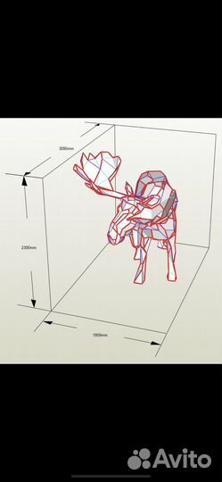 Модель Лось фигура из металла 2300 мм
