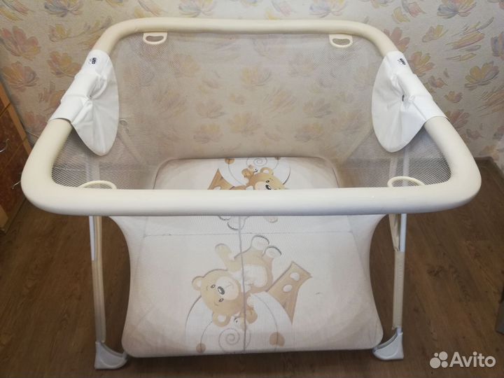 Манеж CAM America бежевый с медвежонком