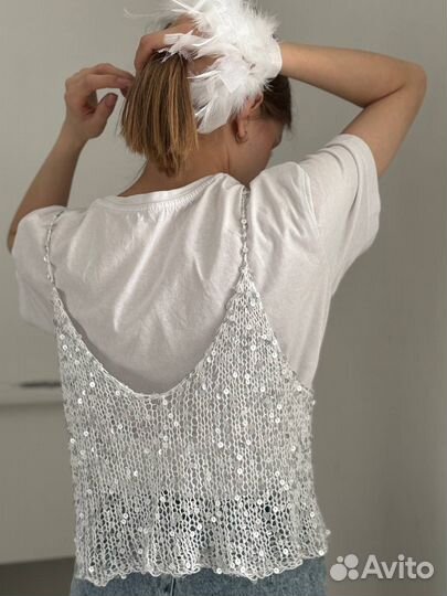 Топ женский с пайетками