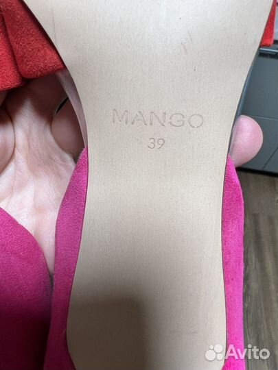 Туфли mango 39 р (красно-розовые)