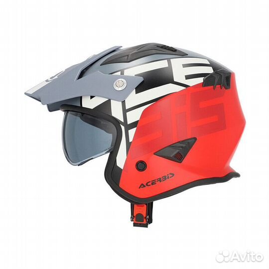 Acerbis Jet Aria 2206 Graphic Мотошлем Grey Red Красный