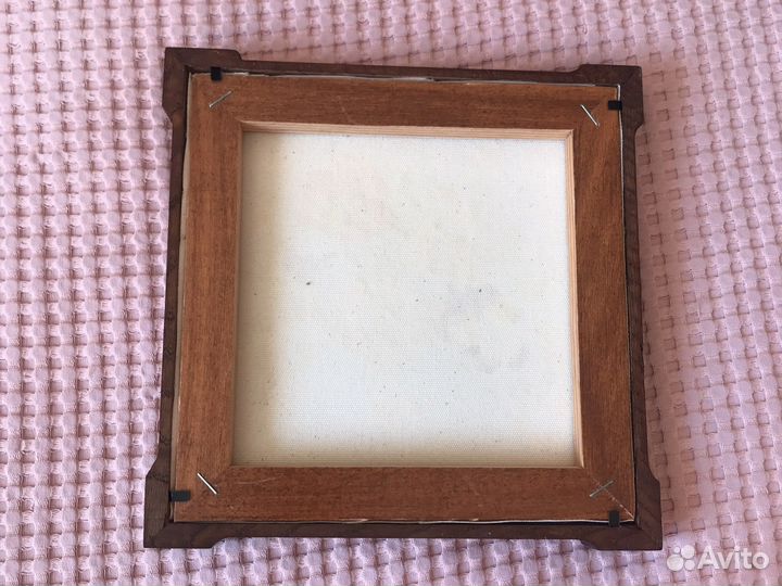 Картина маслом на холсте цветы в дубовой раме