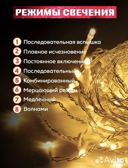 Новогодняя гирлянда премиум качества