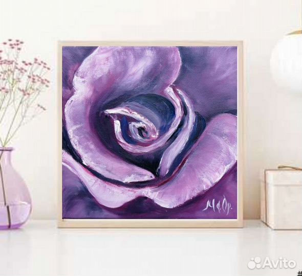 Картина маслом на холсте натюрморт с цветами