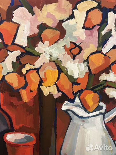 Живопись натюрморт красный