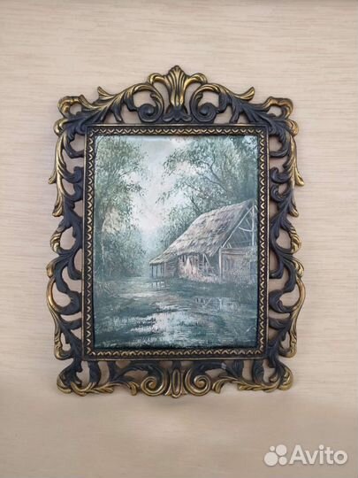 Панно/бронзовая рамка шелкография