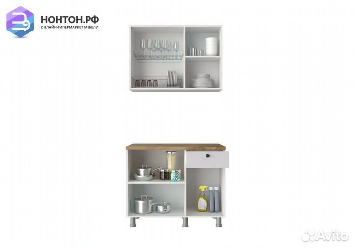 Кухня Деми 1.0 м белый