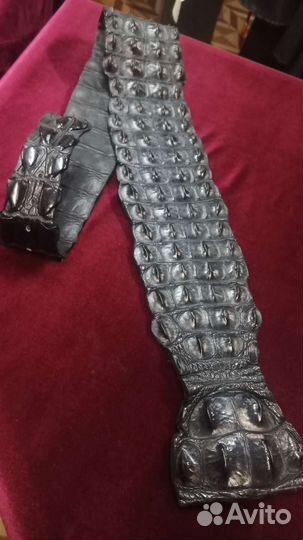 Ремень на шубу пальто корсет из крокодил