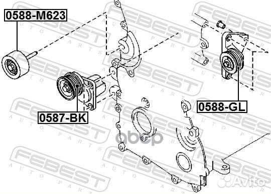 Ролик ремня приводного mazda 3/6/CX-5 1.8/2.0/2.3