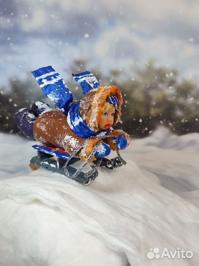 Кукла из ваты / ватная ëлочная игрушка