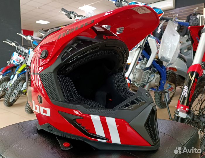 Шлем кроссовый hebo Garitage Красно-Черный