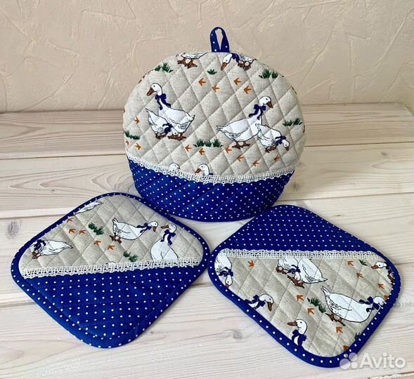 Грелка на чайник + прихватки: Кухонный набор