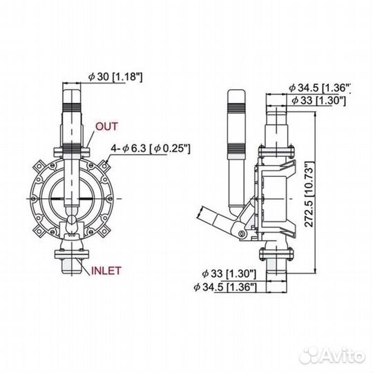 Насос осушительный ручной 720GPH