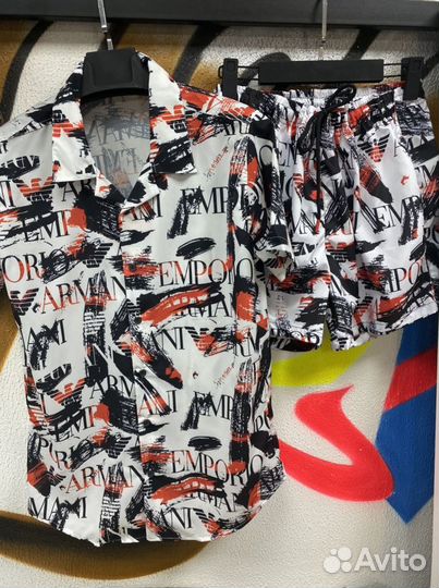 Костюм шорты плавки с рубашкой Armani
