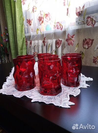Стаканы мятые цветное стекло стаканы Италия