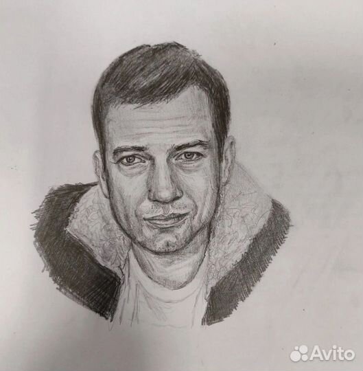 Портрет по фото на заказ карандашом маслом