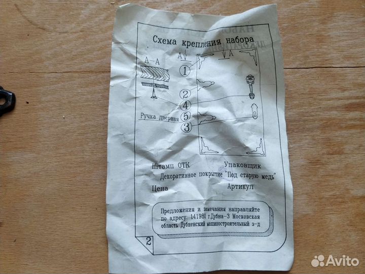 Набор накладок декоративных для двери