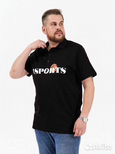 Футболка polo мужская plus size