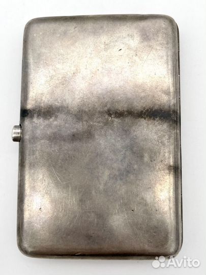 Портсигар серебро 84 проба с золотыми накладками