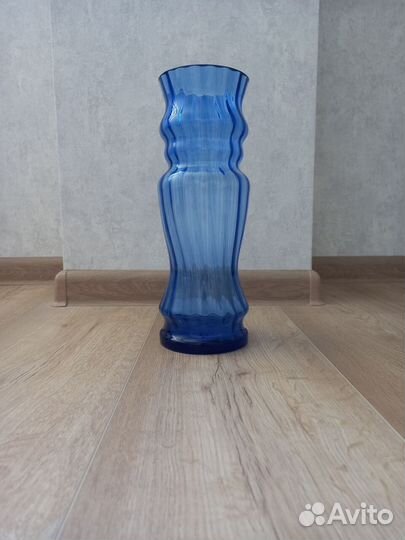 Ваза синее стекло СССР (отл. сост.)