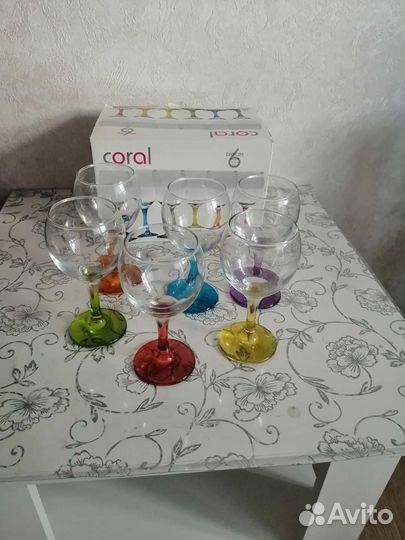 Фужеры цветное стекло