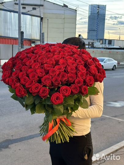 101 роза 60 см с доставкой