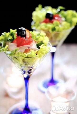 Набор бокалов для мартини с синей ножкой