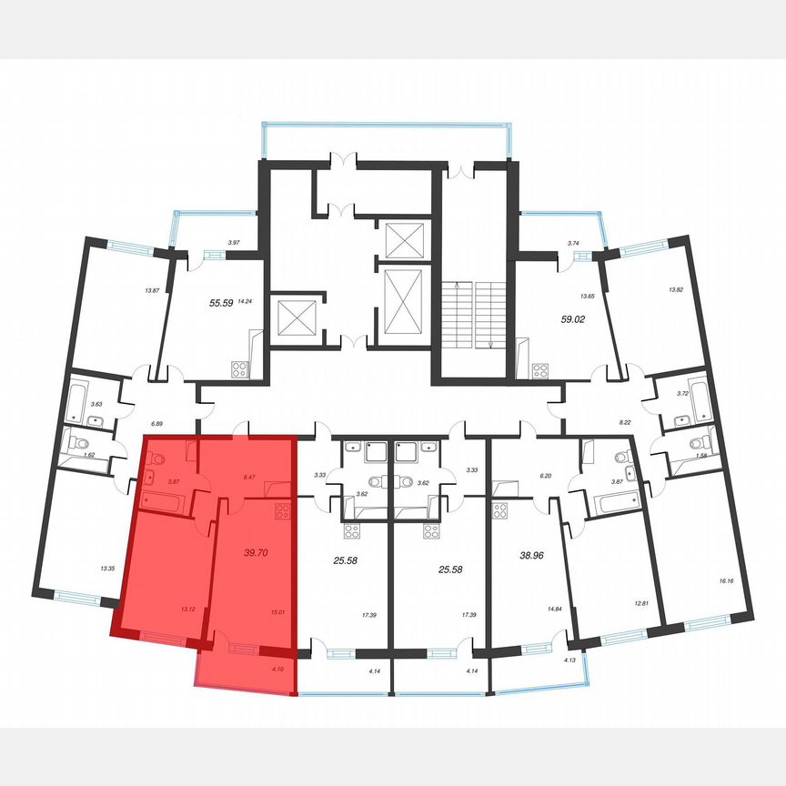 1-к. квартира, 42,6 м², 21/22 эт.