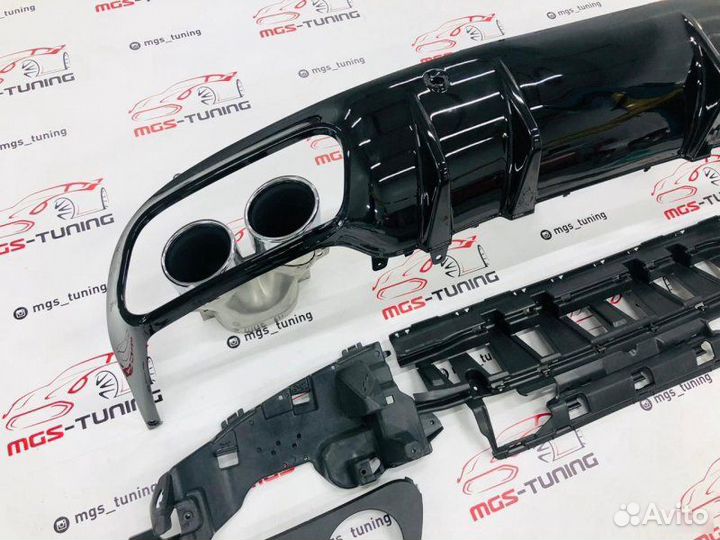 Диффузор с насадками C-Coupe c205 C43 AMG черный