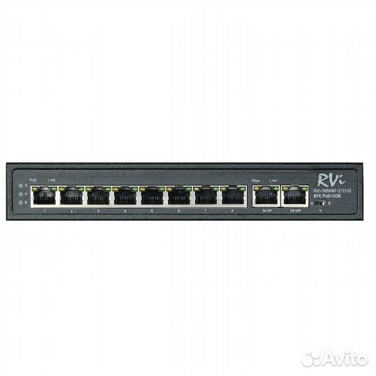 Коммутатор на 8 PoE портов RVi-1NS08F-2T (1G)
