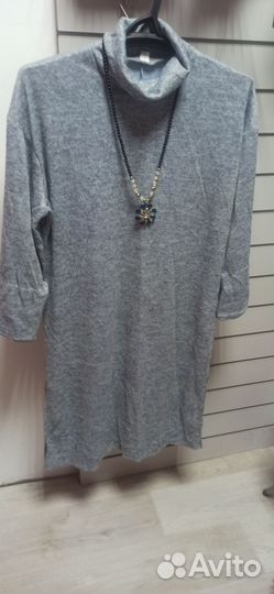 Платье женское размер 52 54 новое, светло серое