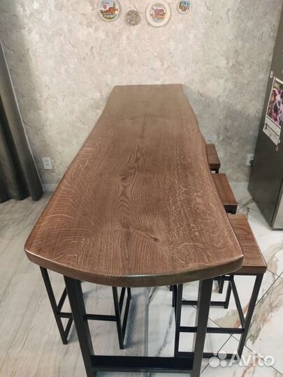 Барный стол и стулья дуб