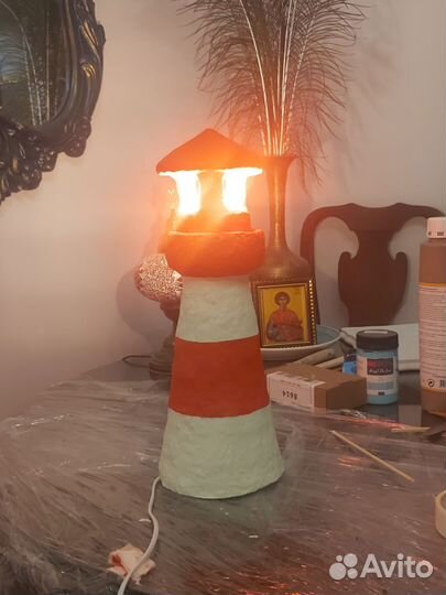 Лампа настольная, светильник маяк