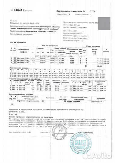 Балка двутавровая 55 Б1