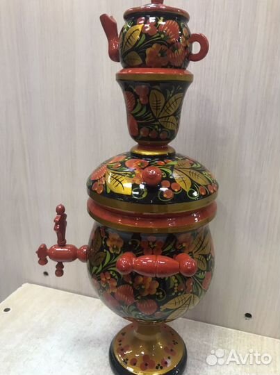 Самовар Хохлома дерево