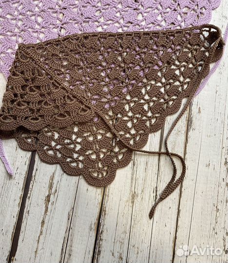 Вязаная косынка летняя / бандана как в pinterest