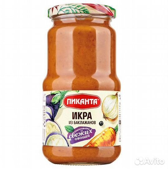 Консерва Икра Пиканта из баклажанов 520г