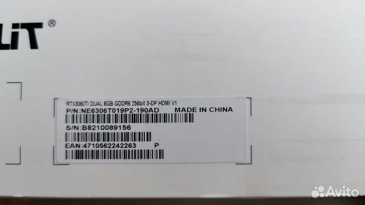 Видеокарта Palit RTX 3060 ti (ne6306t019p2-190AD)