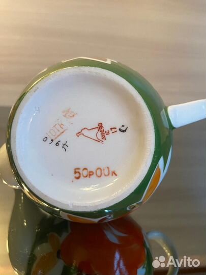 Чайный сервиз Роза на зеленом Дулево СССР