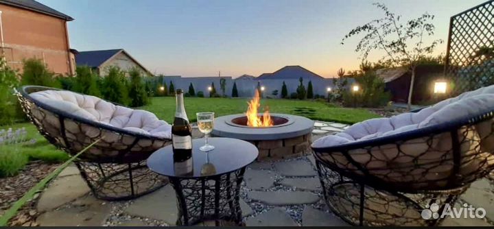 Кострище очаг из камня