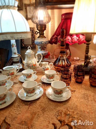 Винтажный музыкальный кофейный сервиз.япония