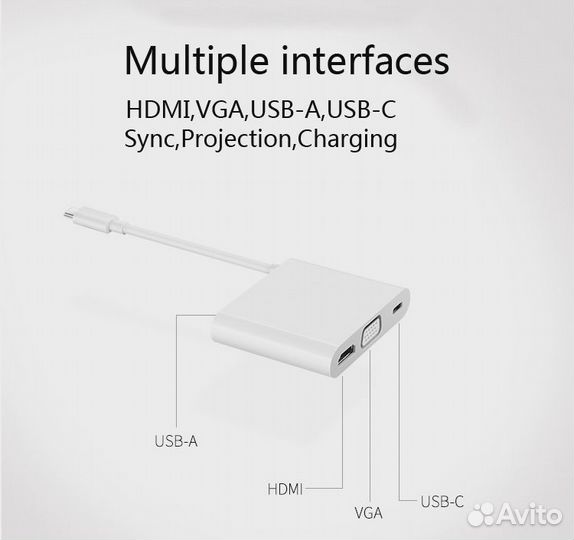 Оригинальный адаптер Huawei Type-C - hdmi / VGA