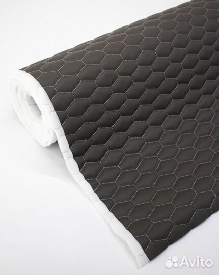 Стеганная экокожа с рисунком - соты