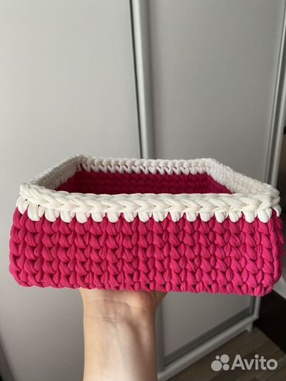 Корзина вязаная ручная работа
