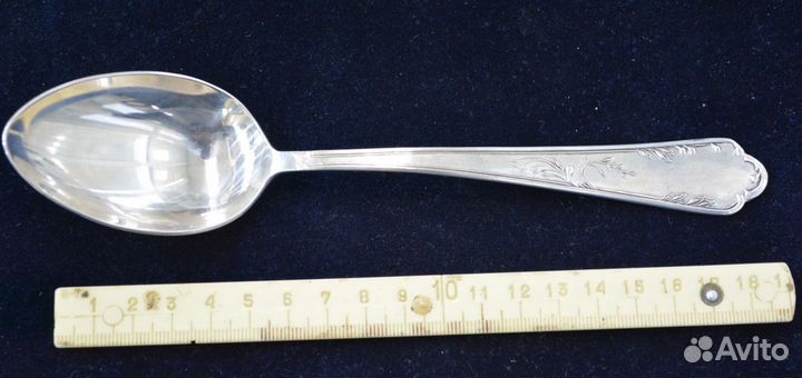 Столовая серебряная ложка. 875 пр. звезда вес 64.9