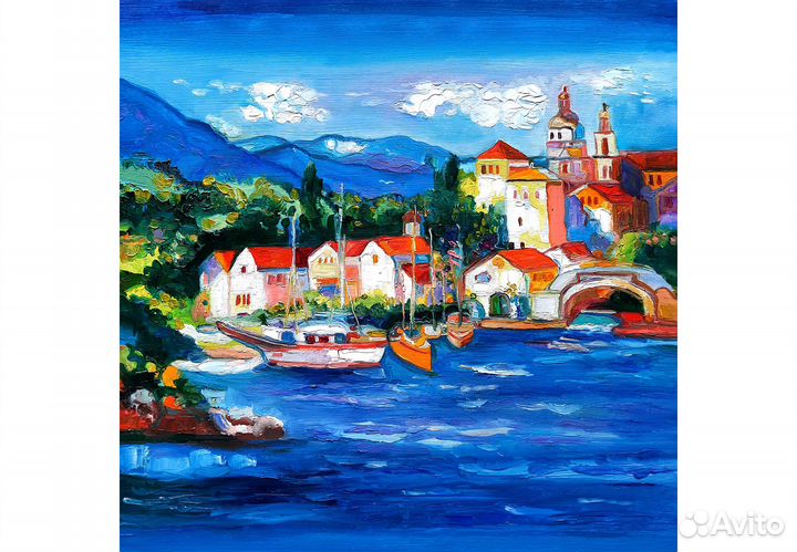 Картина маслом Очарование Италии 30 на 30 см