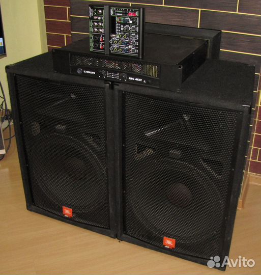 Колонки JBL 1000W Усилитель Crown Микшер Микрофон
