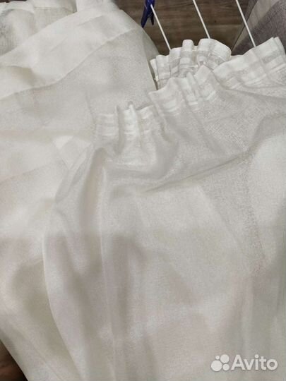 Тюль белая 2 шт разные