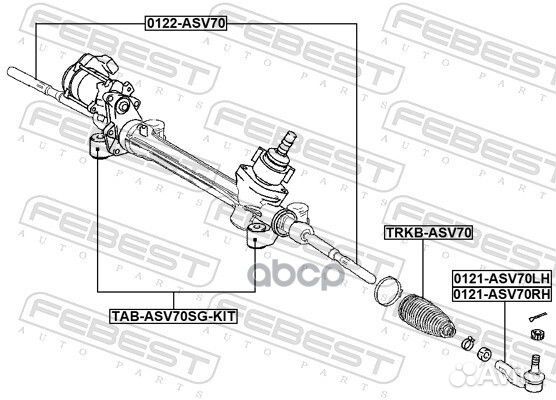Сайлентблок рулевой рейки (комплект) tabasv70sgkit