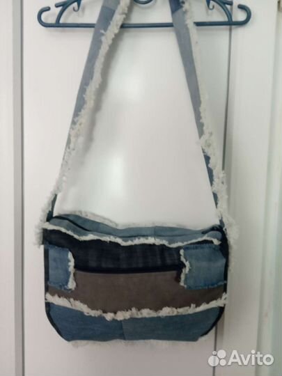 Сумка через плечо, джинсовая